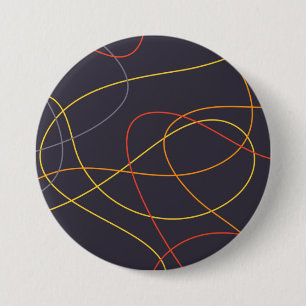 Badge Rond 7,6 Cm Coloré, moderne, simple, tendance, courbes lignes
