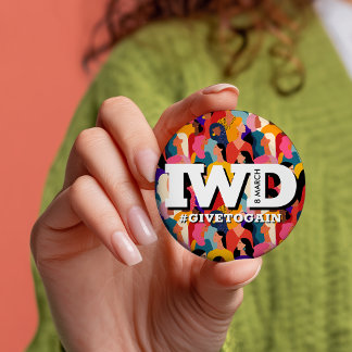 Badge Rond 7,6 Cm Colorful International Women's Day IWD