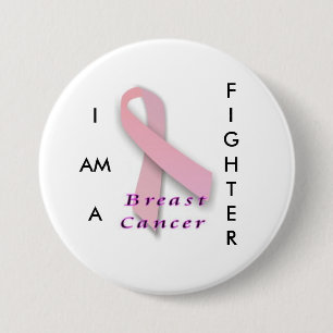 Badge Rond 7,6 Cm Combattant de cancer du sein - bouton