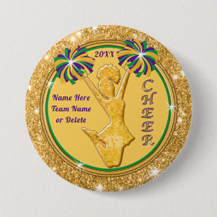 Badge Rond 7,6 Cm Commande spéciale Mardi Gras, Cheer Pins, Victoria