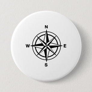 Badge Rond 7,6 Cm Compas nautique