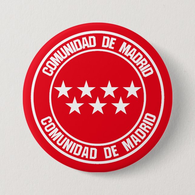 Badge Rond 7,6 Cm Comunidad de Madrid Round Emblem (Devant)