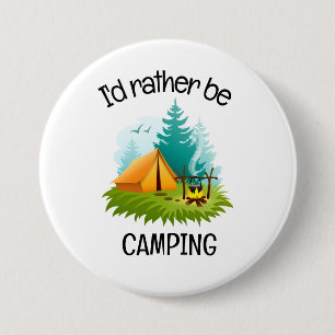 Badge Rond 7,6 Cm Conception de camping