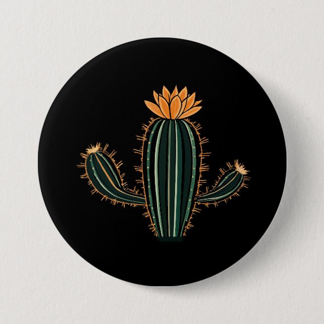 Badge Rond 7,6 Cm Conception de plante de désert de cactus mignon -  (Devant)