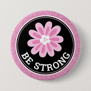 Badge Rond 7,6 Cm Conception de sensibilisation au cancer du sein Fl