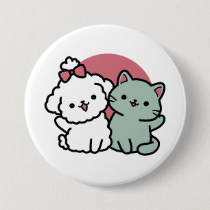 Badge Rond 7,6 Cm Conception "Fur-Real Friends Forever"