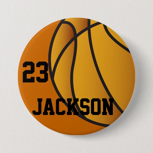 Badge Rond 7,6 Cm Conception personnalisée du basket-ball (Devant)