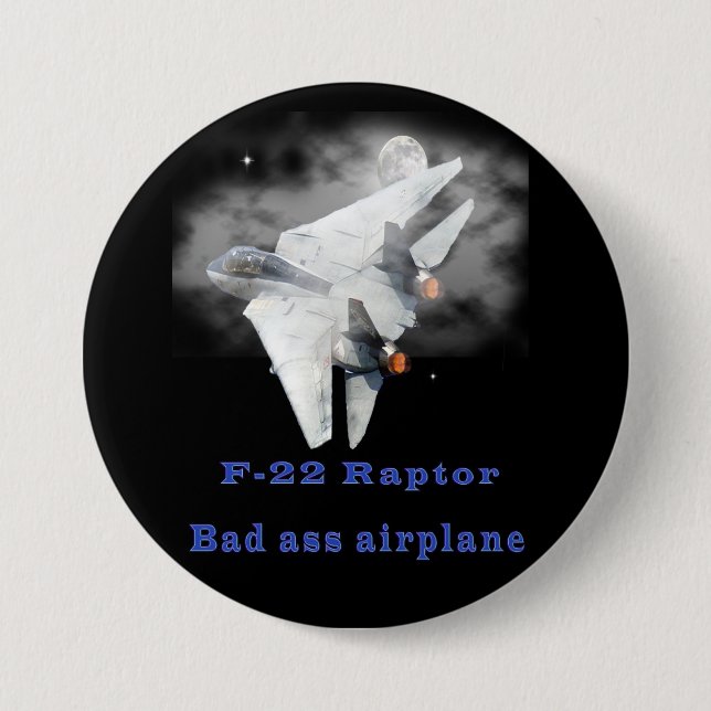 Badge Rond 7,6 Cm Conceptions de F-22 Raptor (Devant)
