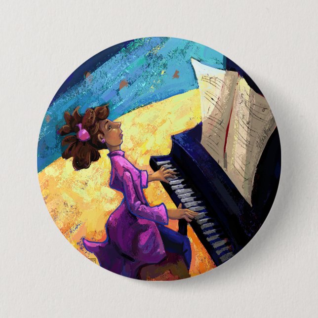 Badge Rond 7,6 Cm Concert de piano (Devant)