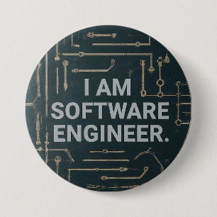 Badge Rond 7,6 Cm Conçu par l'ingénieur logiciel Rond Personnalisé