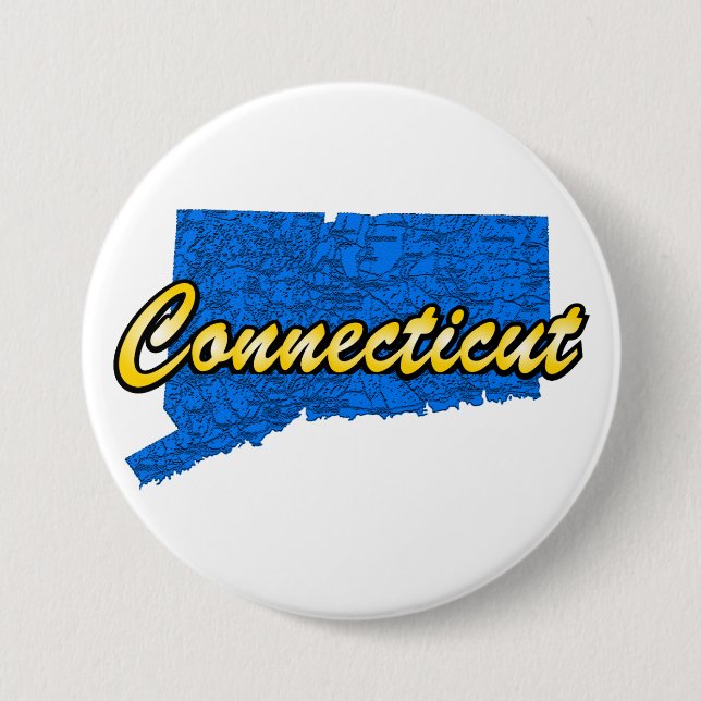 Badge Rond 7,6 Cm Connecticut (Devant)