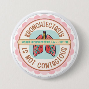 BADGE ROND 7,6 CM CONSCIENCE DE LA BRONCHECTASIE