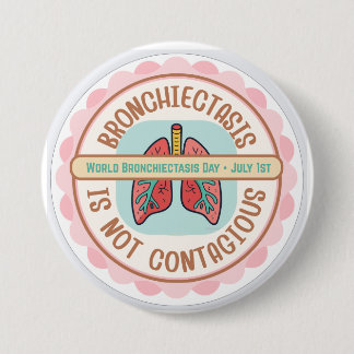 BADGE ROND 7,6 CM CONSCIENCE DE LA BRONCHECTASIE