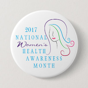 Badge Rond 7,6 Cm Conscience de la santé des femmes nationales