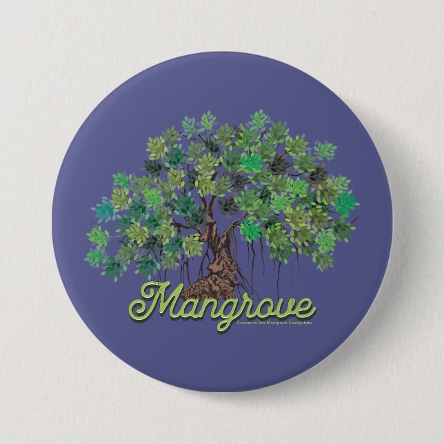 Badge Rond 7,6 Cm Conservation des mangroves (Devant)