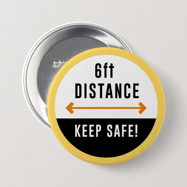 Badge Rond 7,6 Cm Conserver votre distance (Devant & derrière)