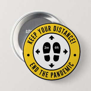 Badge Rond 7,6 Cm Conserver votre distance