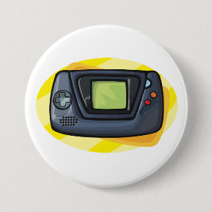 Badge Rond 7,6 Cm Console de jeu portable rétro des années 90 pour j