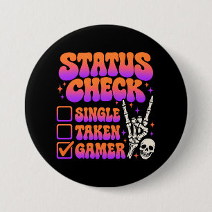 Badge Rond 7,6 Cm Contrôle de statut humour de gamer pour les fans d