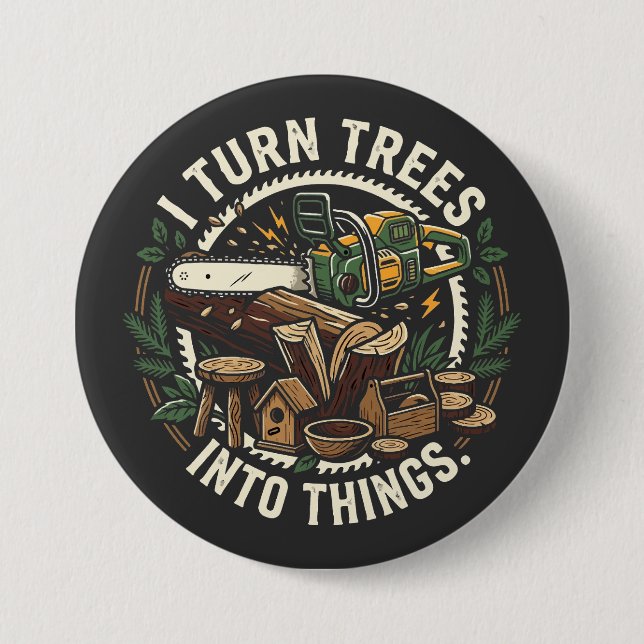 Badge Rond 7,6 Cm Convertisseur d'arbre en objet professionnel (Devant)