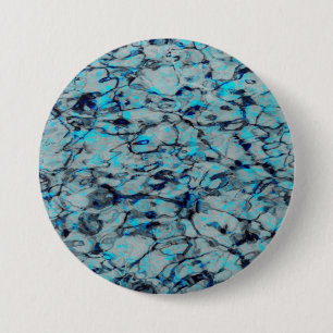 Badge Rond 7,6 Cm Cool, art numérique moderne d'aquarelle bleue
