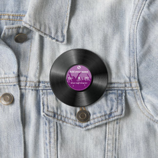 Badge Rond 7,6 Cm Cool fun texte personnalisé rétro disque vinyle vi