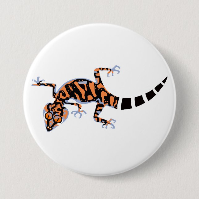 Badge Rond 7,6 Cm Cool GECKO - Animal en voie de disparition - Lizar (Devant)