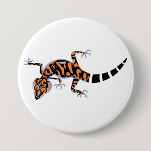 Badge Rond 7,6 Cm Cool GECKO - Animal en voie de disparition - Lizar
