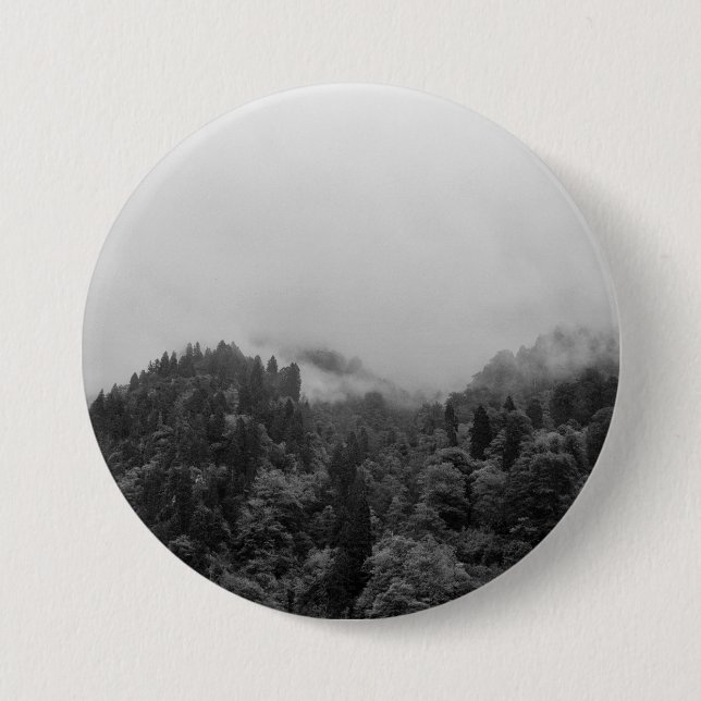 Badge Rond 7,6 Cm Cool, nature brumeuse magique (Devant)