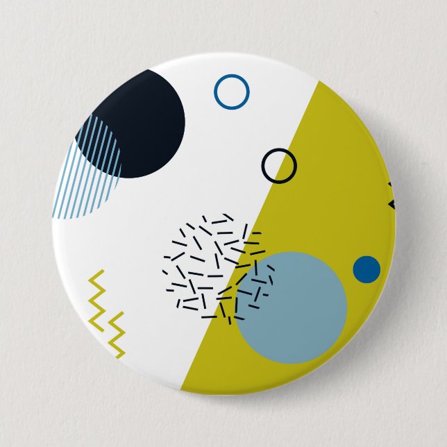 Badge Rond 7,6 Cm Cool, tendance, moderne, vert Memphis (Devant)
