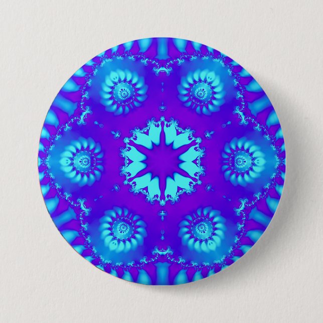 Badge Rond 7,6 Cm COOL ! ~ Tons de pourpre et de bleu ~ Bouton (Devant)