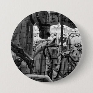 Badge Rond 7,6 Cm Cool, urbain, photo moderne de chevaux de carrouse