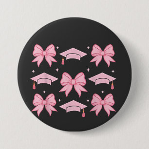 Badge Rond 7,6 Cm Coquette Bow Graduation Palette rose 2025
