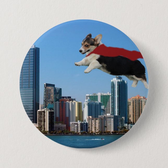Badge Rond 7,6 Cm corgi de gallois de pembroke (Devant)