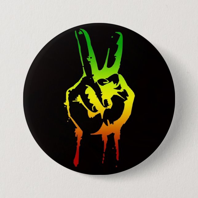Badge Rond 7,6 Cm Cori Reith Rasta reggae peace (Devant)