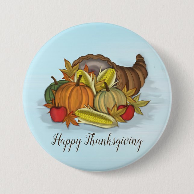 Badge Rond 7,6 Cm Cornucopia de la récolte  (Devant)