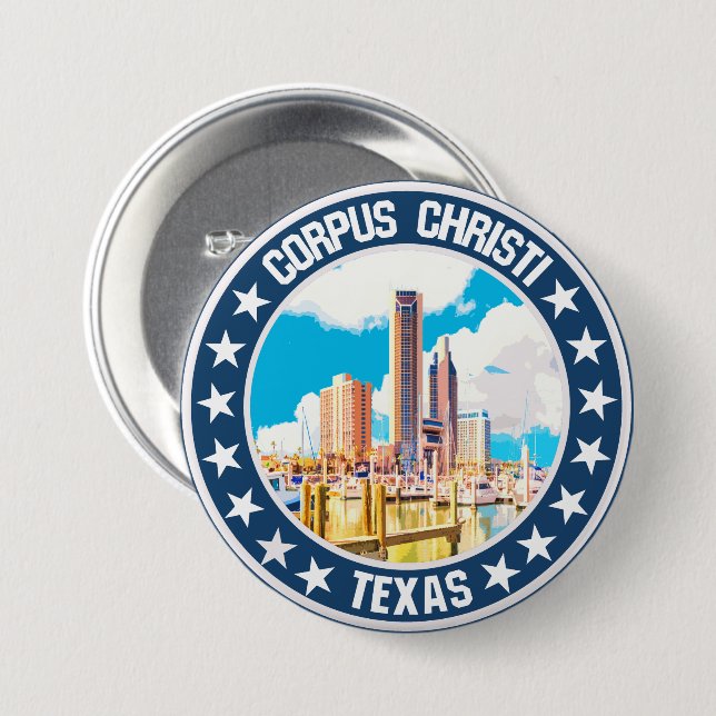 Badge Rond 7,6 Cm Corpus Christi (Devant & derrière)