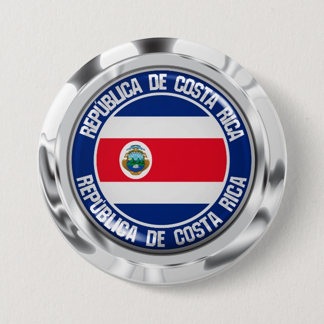 Badge Rond 7,6 Cm Costa Rica Round Emblem (Devant)