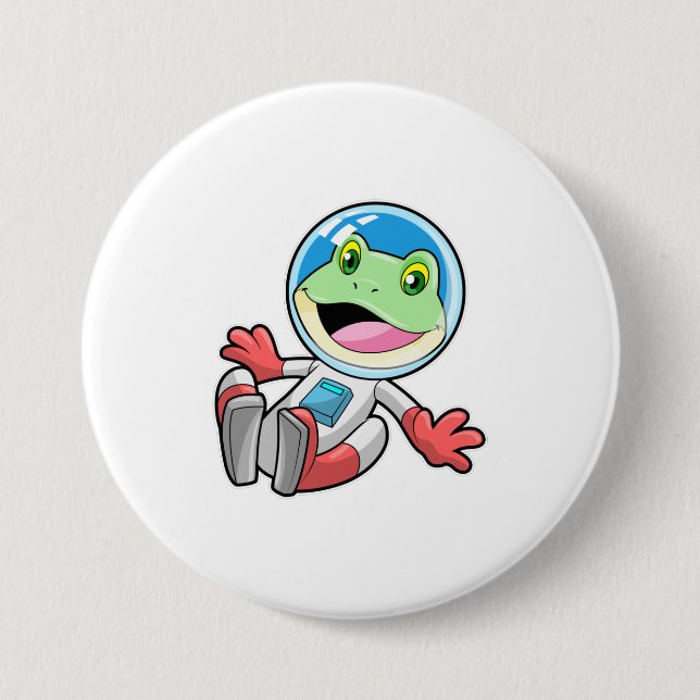 Badge Rond 7,6 Cm Costume spatial de l'astronaute de grenouille (Devant)