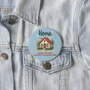 Badge Rond 7,6 Cm Cosy Cottagecore Home Whimsical House Art