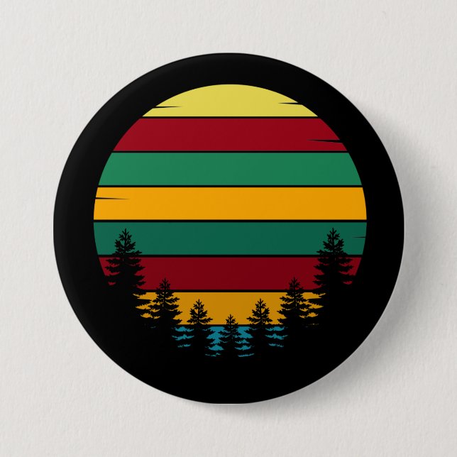 BADGE ROND 7,6 CM COUCHER DE SOLEIL (Devant)