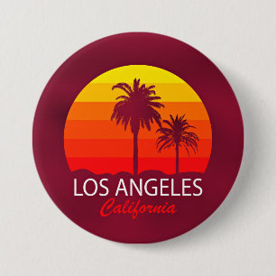 Badge Rond 7,6 Cm Coucher de soleil à Los Angeles, Californie