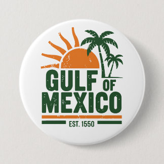 Badge Rond 7,6 Cm Coucher de soleil vintage du golfe du Mexique