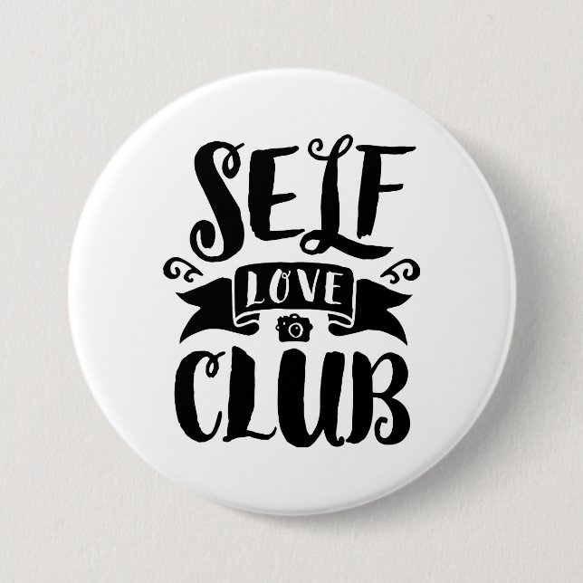 Badge Rond 7,6 Cm Couleur Arrière - plan personnalisé Self Love Club (Devant)