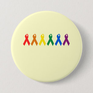 Badge Rond 7,6 Cm Couleurs du ruban gay pride