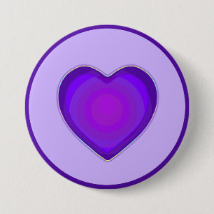 Badge Rond 7,6 Cm Couleurs pastel & coeurs violets battre
