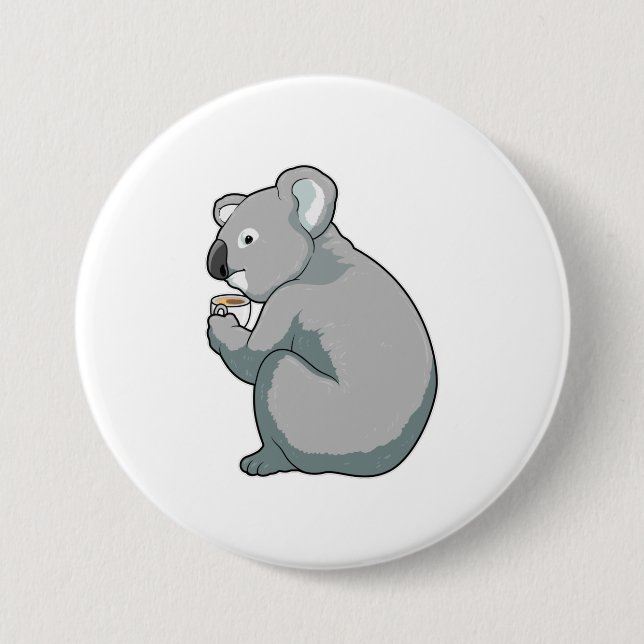 Badge Rond 7,6 Cm Coupe Koala (Devant)