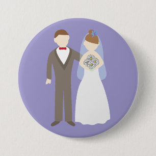 Badge Rond 7,6 Cm Couple de mariés