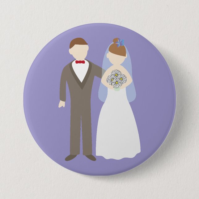 Badge Rond 7,6 Cm Couple de mariés (Devant)