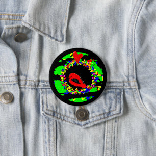 Badge Rond 7,6 Cm Couronne de Noël Punk Cardinal